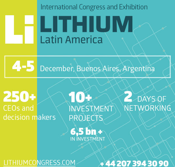 200+ líderes de producción de litio, 50+ operadores de proyectos de inversión se reunirán en el Congreso y Exposición Lithium Latin America