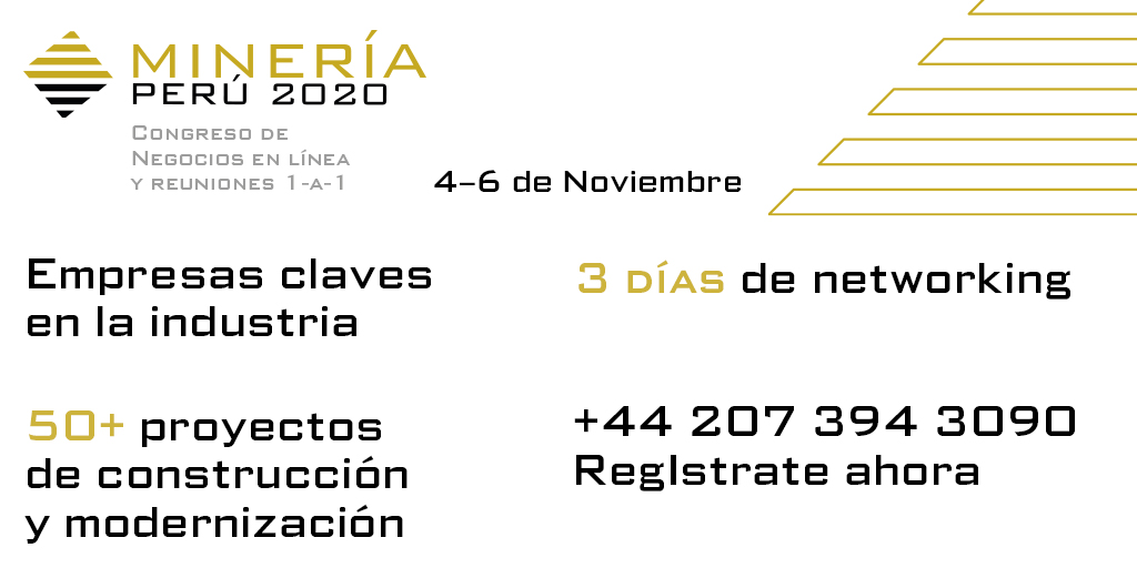 «Minería Perú 2020»: del 4 al 6 de noviembre de 2020